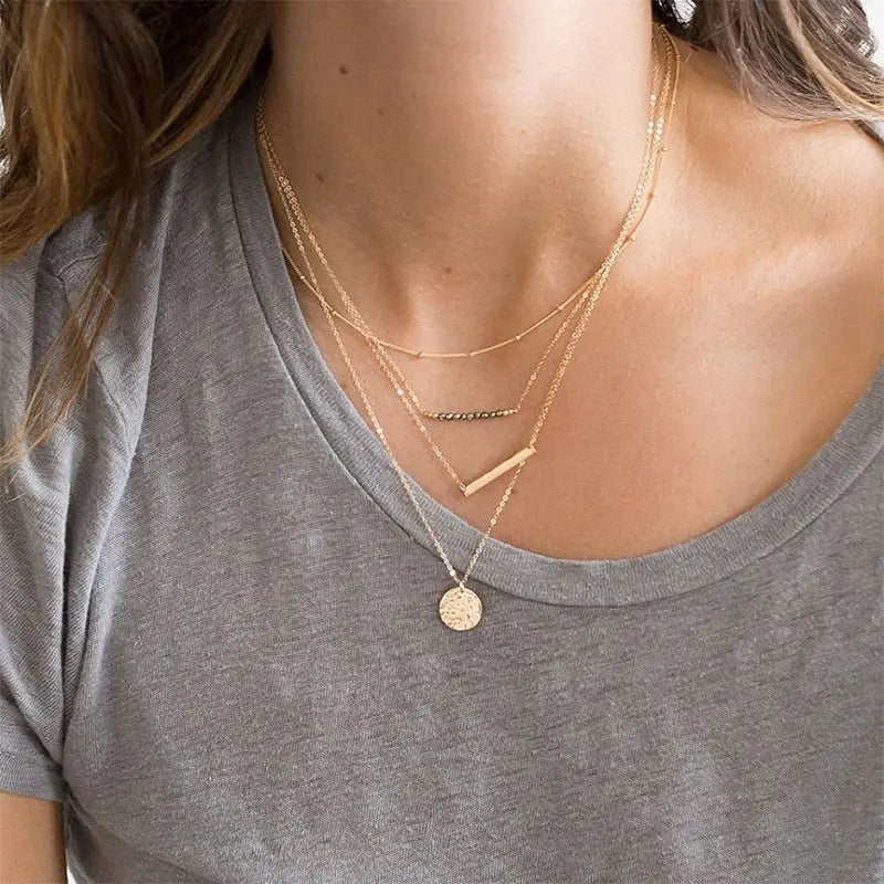 Women's Stainless Steel Gold-plated Short Necklace